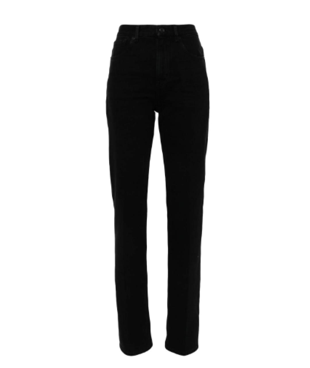 SAINT LAURENT Черные хлопковые прямые джинсы, фото 4