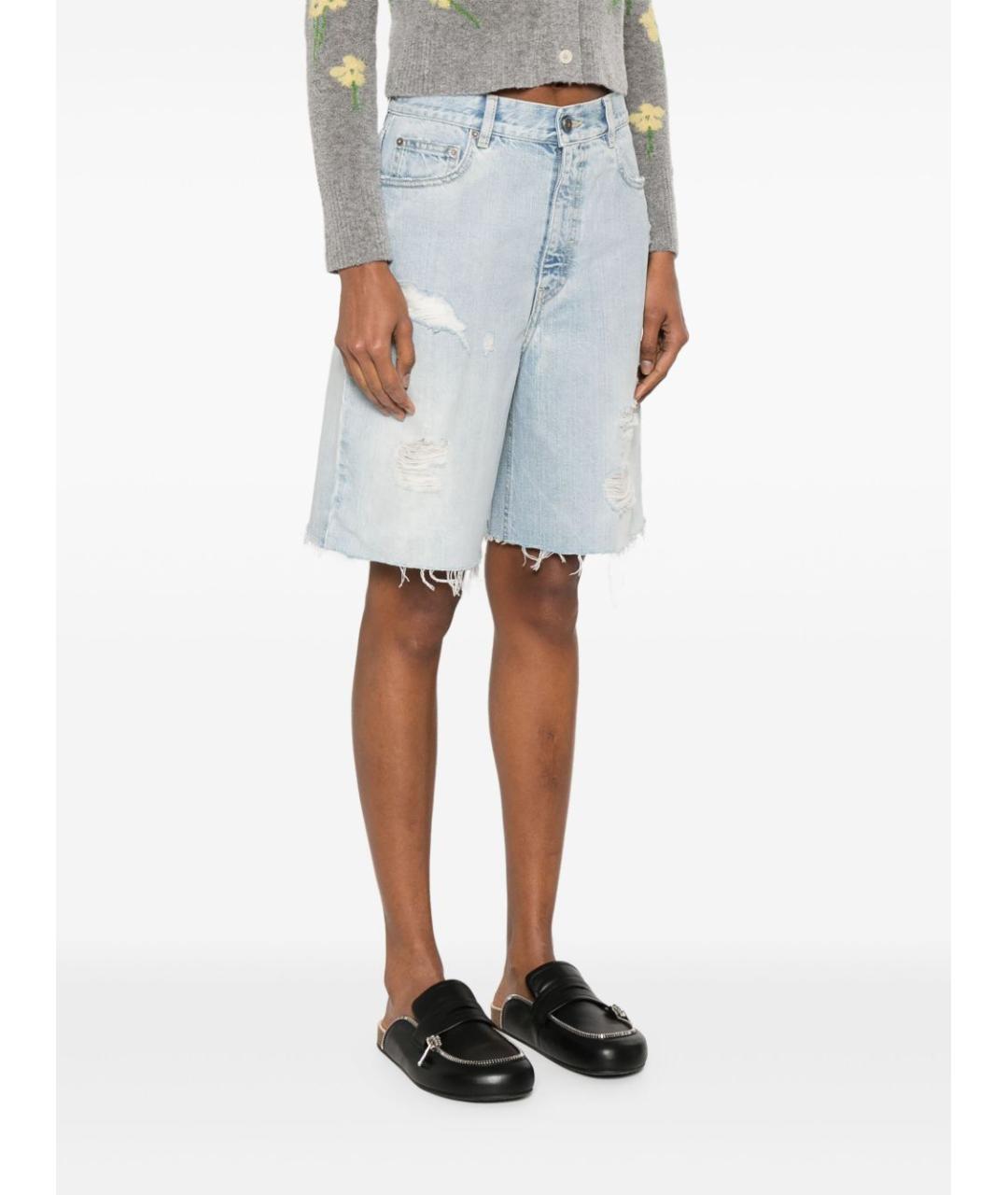 GOLDEN GOOSE DELUXE BRAND Голубые деним шорты, фото 2
