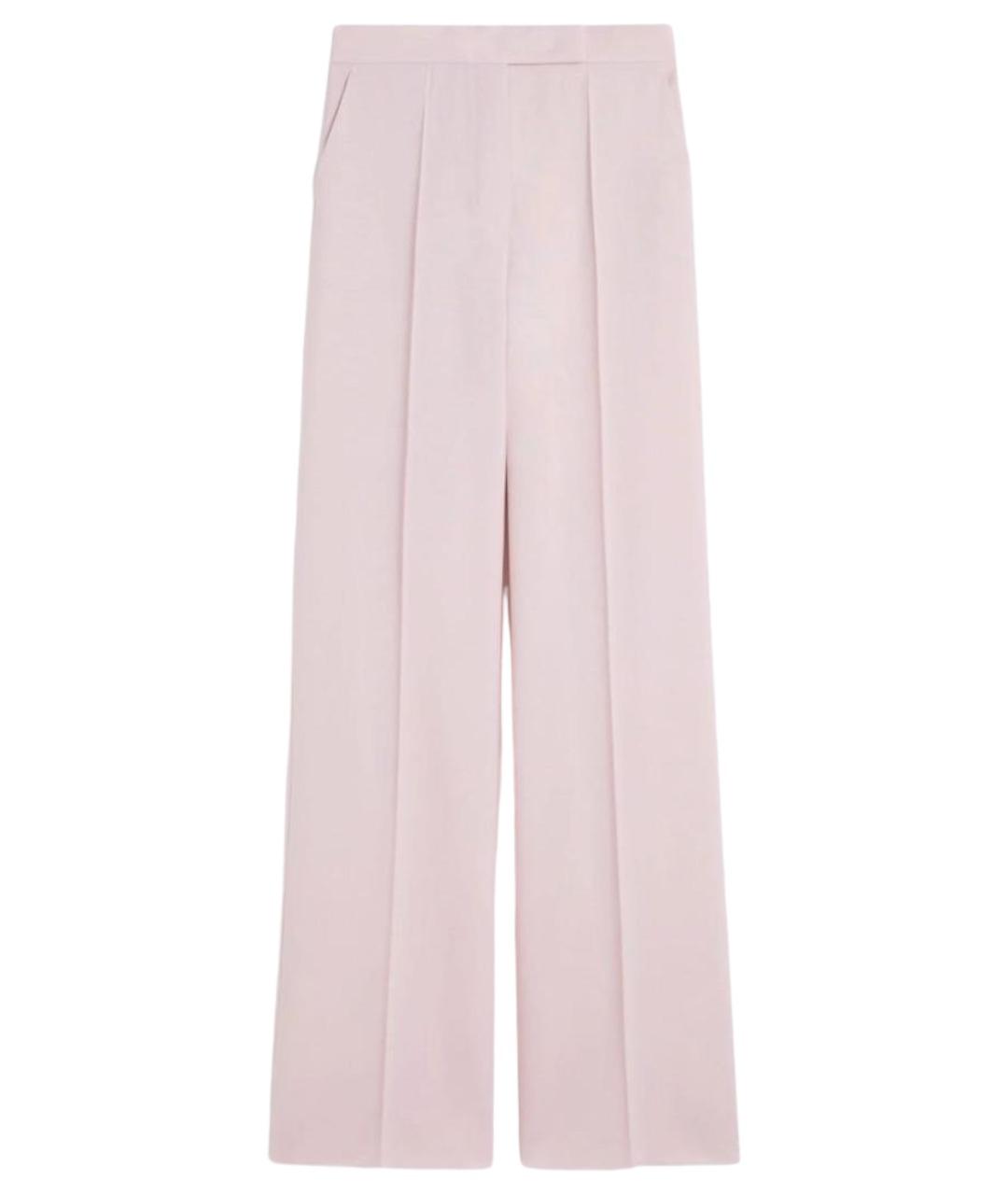 MAX MARA Розовые шерстяные брюки широкие, фото 1