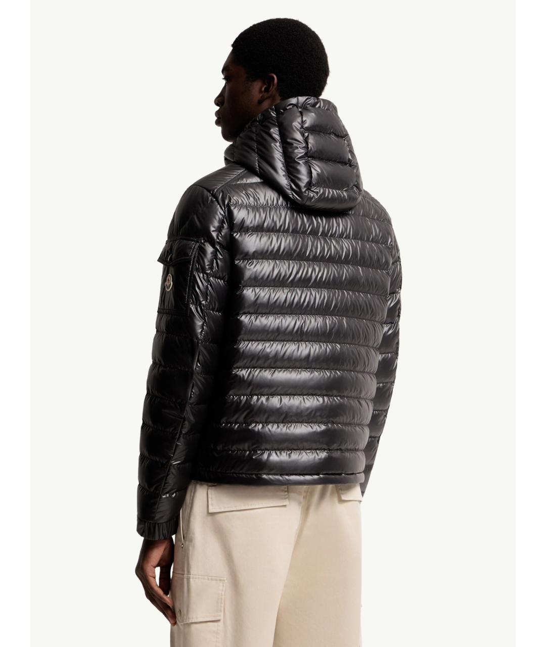 MONCLER Черный полиэстеровый пуховик, фото 4