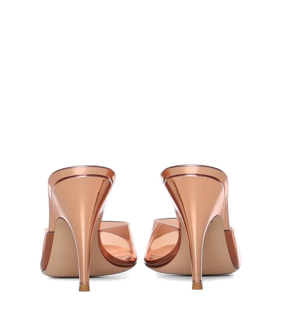 GIANVITO ROSSI Золотые мюли, фото 2