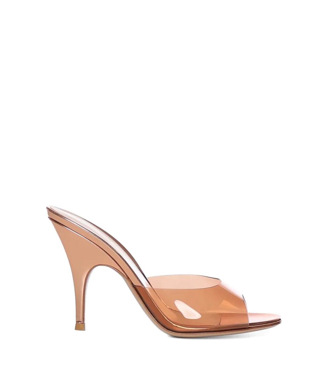 GIANVITO ROSSI Золотые мюли, фото 1