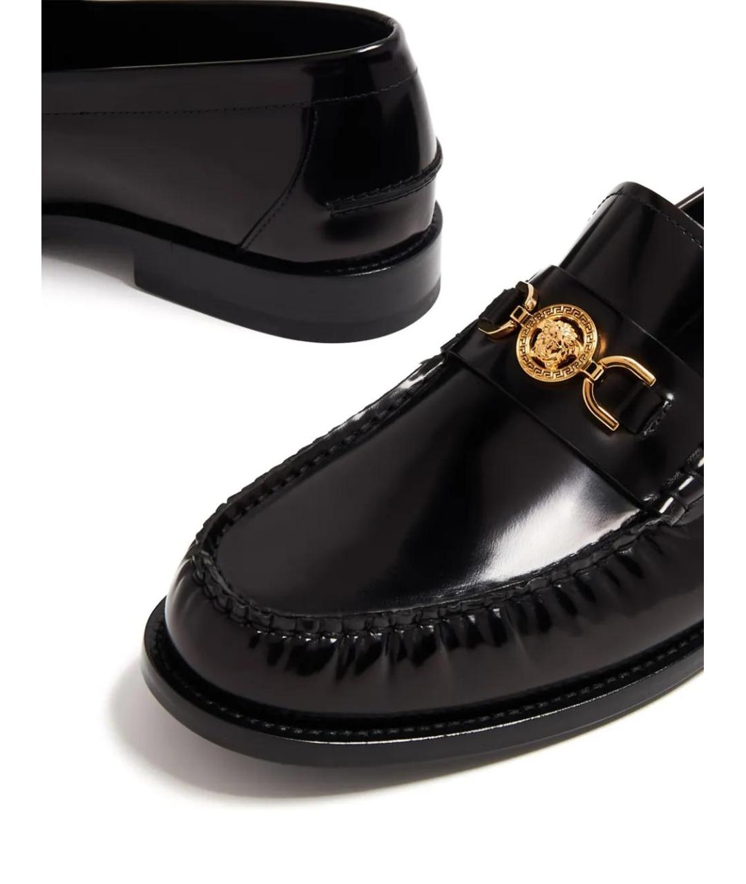 VERSACE Черные кожаные лоферы, фото 5