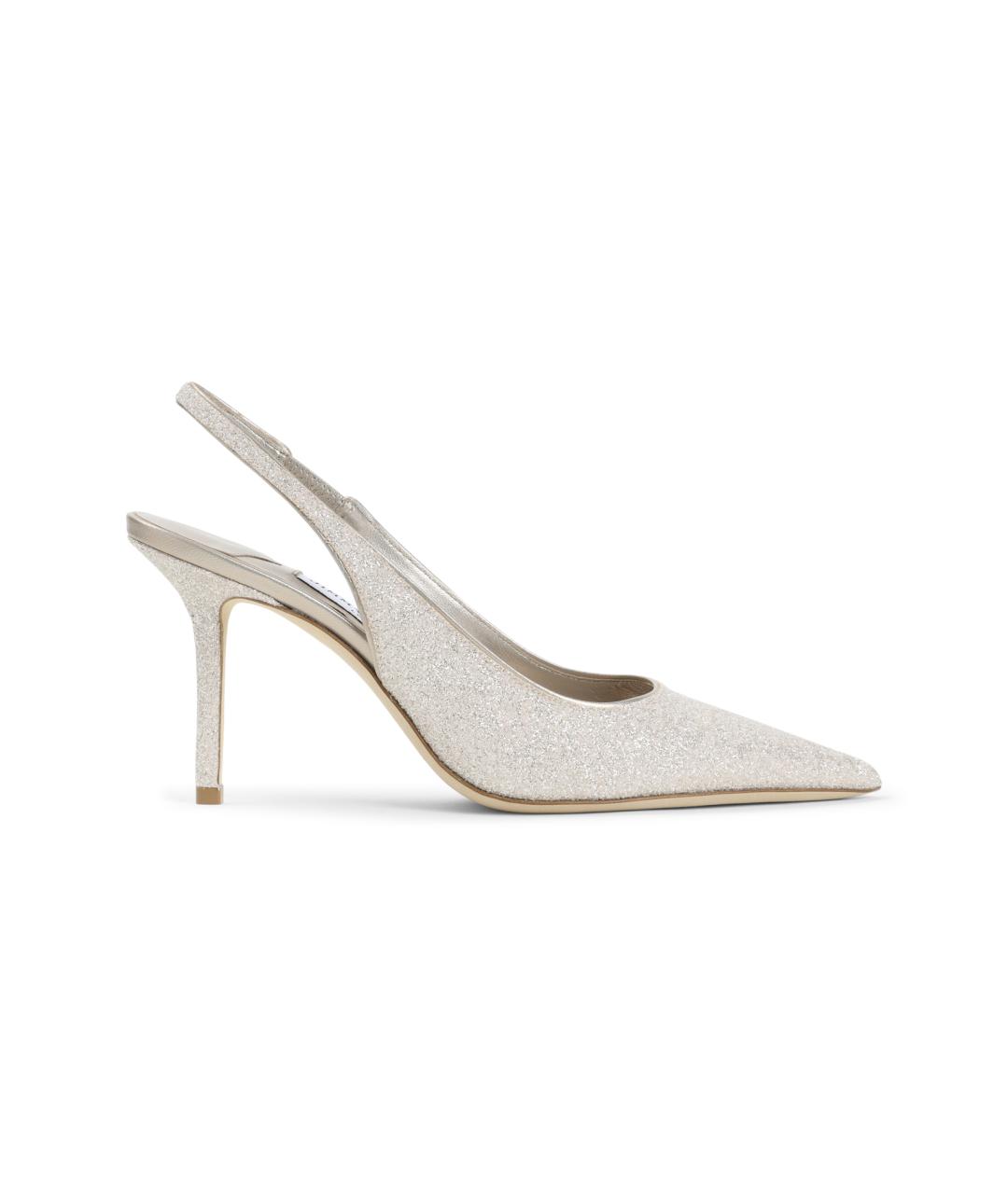 JIMMY CHOO Серебряные кожаные туфли, фото 1