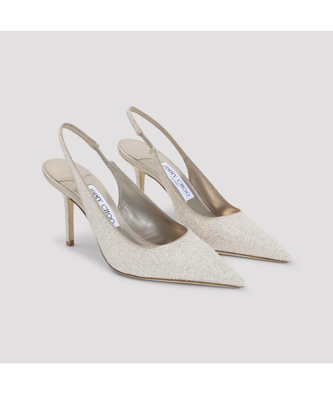 JIMMY CHOO Серебряные кожаные туфли, фото 3