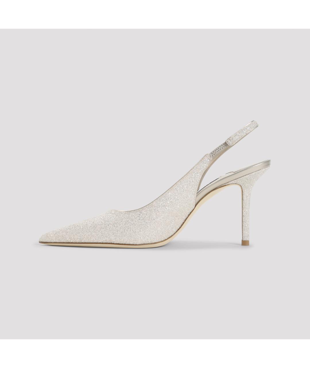 JIMMY CHOO Серебряные кожаные туфли, фото 2
