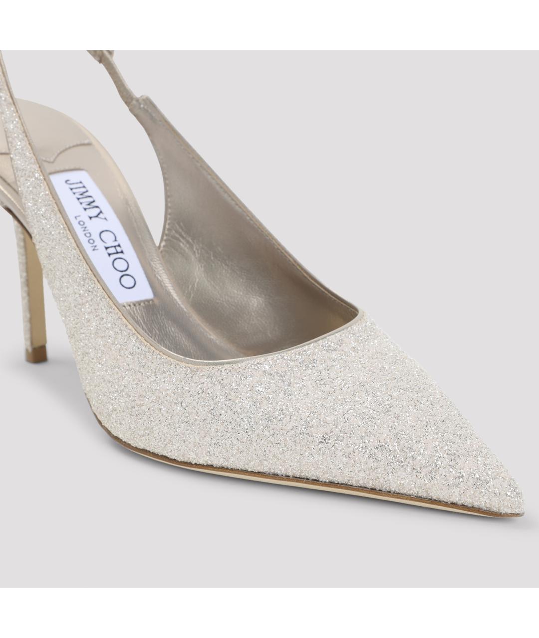 JIMMY CHOO Серебряные кожаные туфли, фото 4