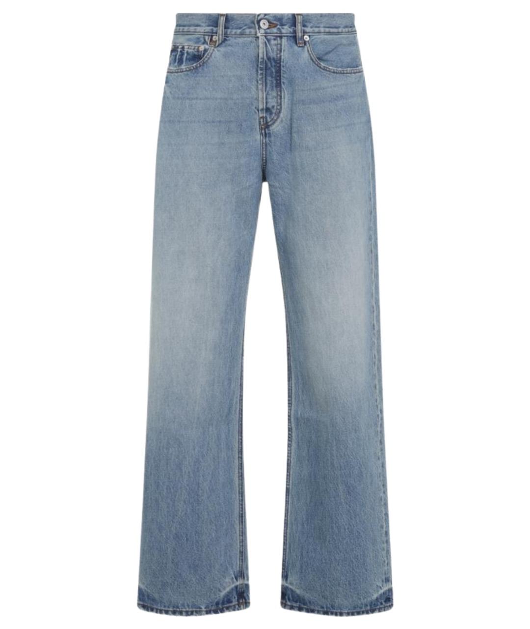 JACQUEMUS Голубые хлопковые прямые джинсы, фото 1