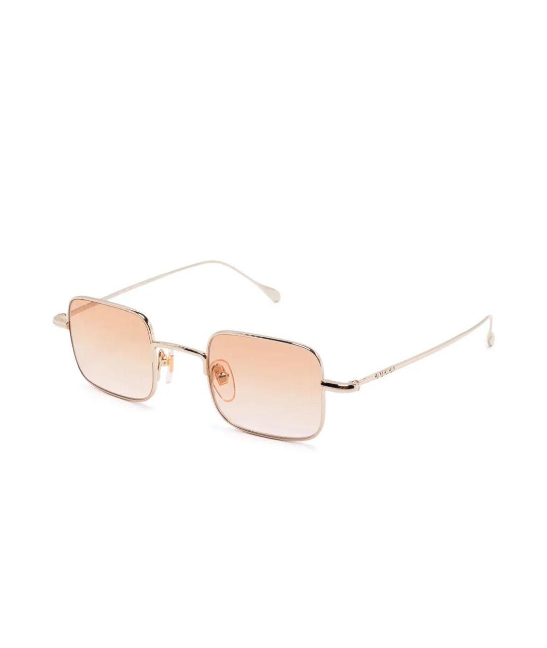 GUCCI Золотые металлические солнцезащитные очки, фото 2