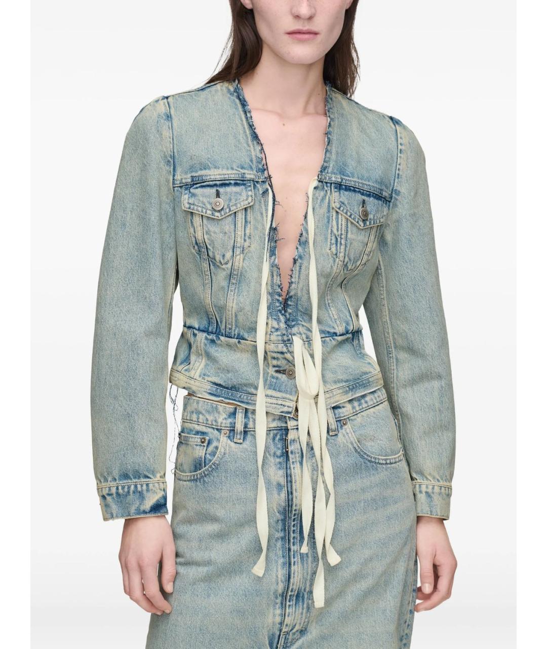 MAISON MARGIELA Голубая хлопковая куртка, фото 4