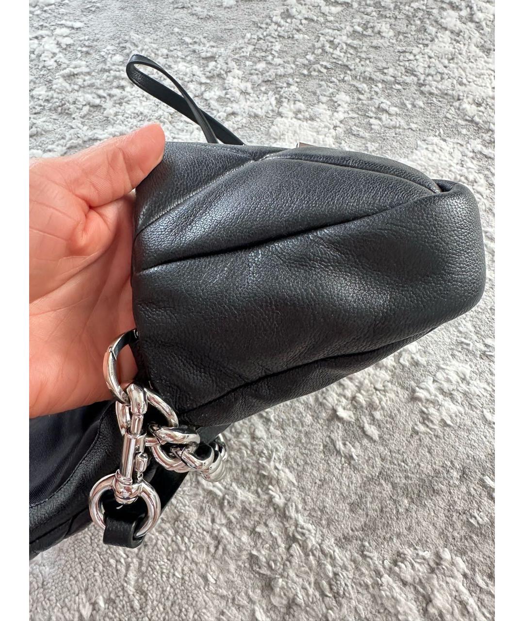 MARC BY MARC JACOBS Черная кожаная сумка с короткими ручками, фото 6