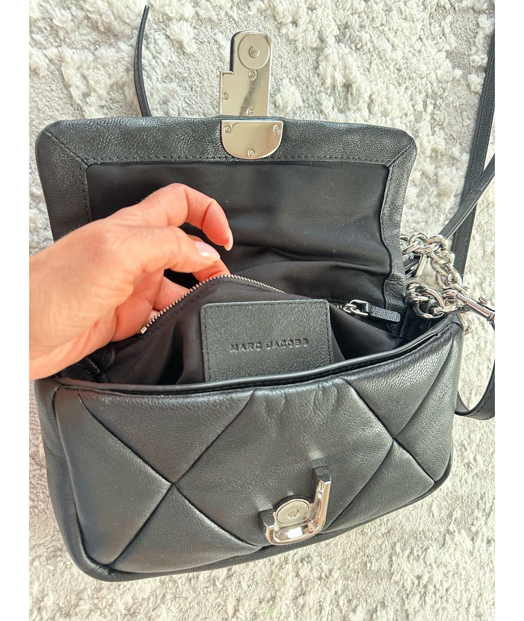 MARC BY MARC JACOBS Черная кожаная сумка с короткими ручками, фото 4