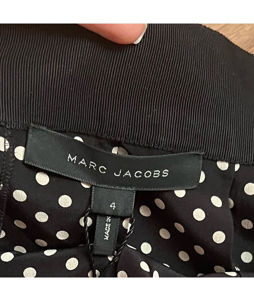 MARC JACOBS Черная шелковая юбка миди, фото 4