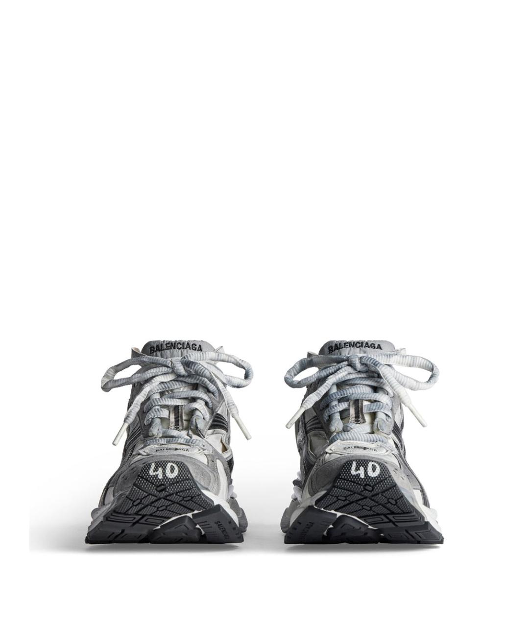 BALENCIAGA Серые синтетические низкие кроссовки / кеды, фото 4