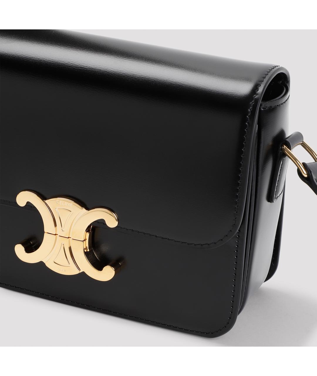 CELINE Черная кожаная сумка через плечо, фото 4