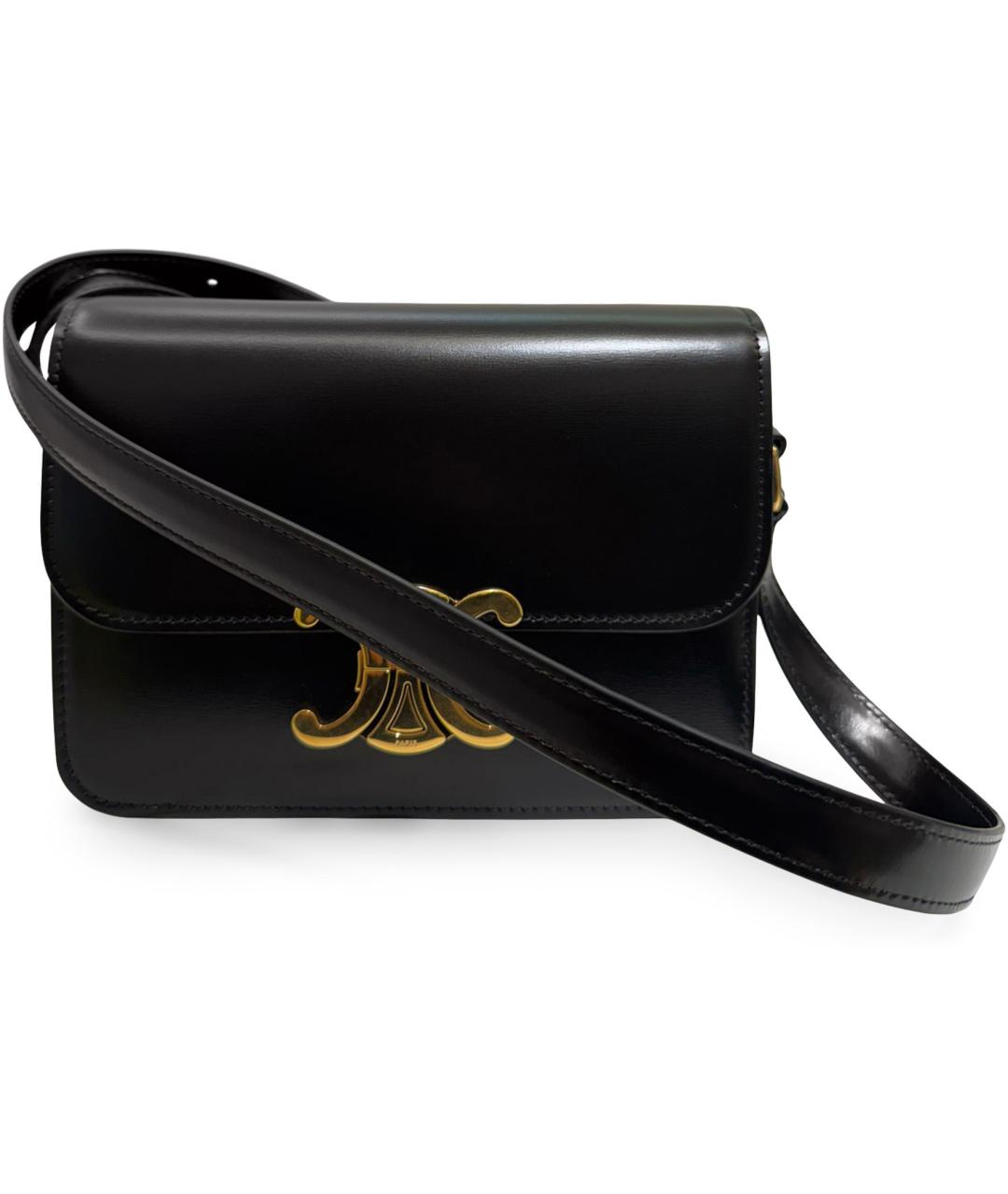 CELINE Черная кожаная сумка через плечо, фото 5