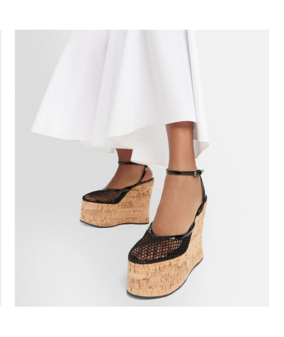 ALAIA Черные кожаные босоножки, фото 7