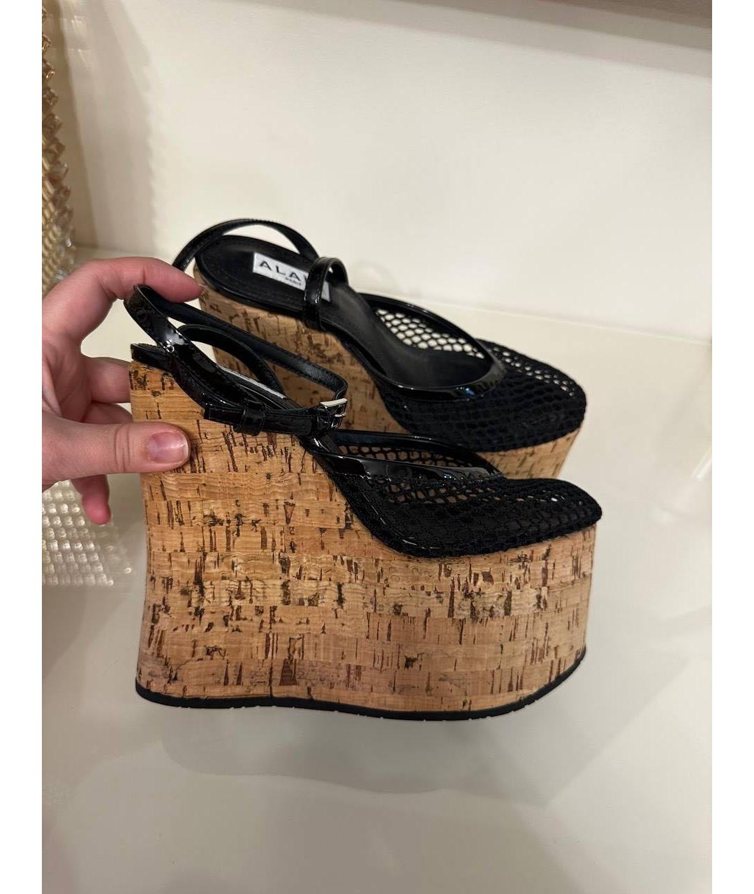 ALAIA Черные кожаные босоножки, фото 8