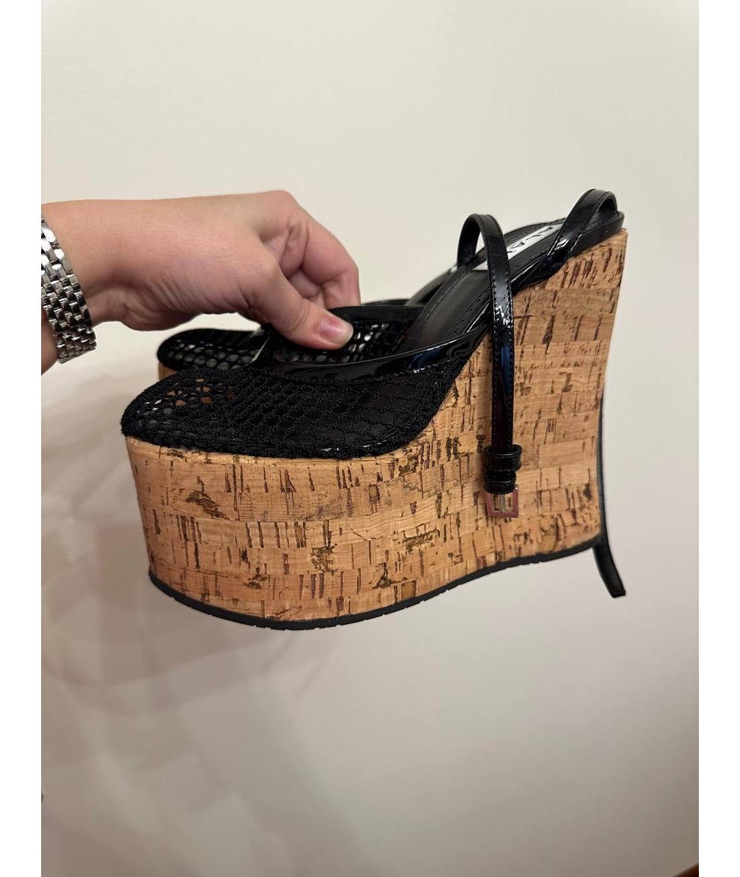 ALAIA Черные кожаные босоножки, фото 3