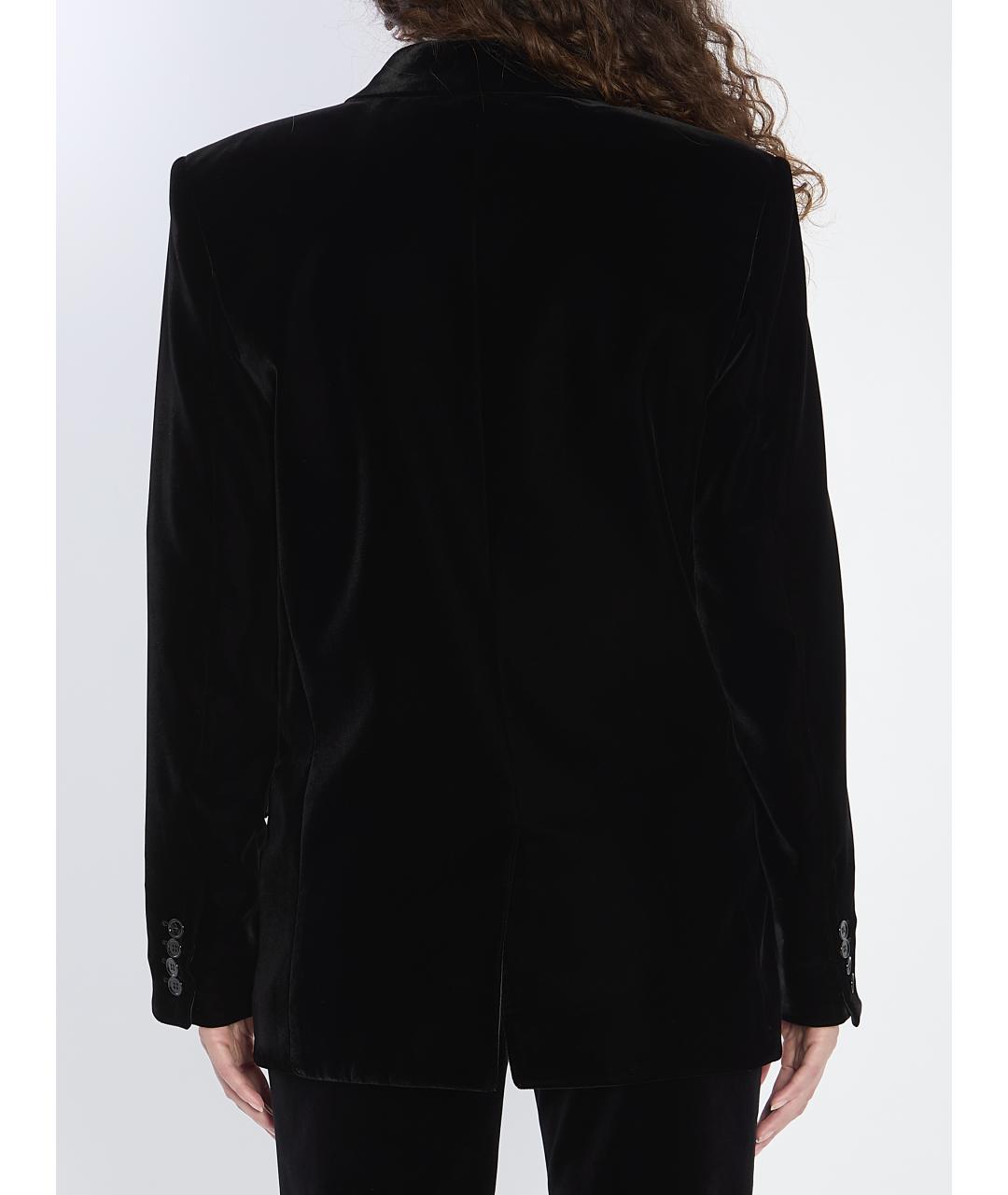 SAINT LAURENT Черный вискозный жакет/пиджак, фото 5