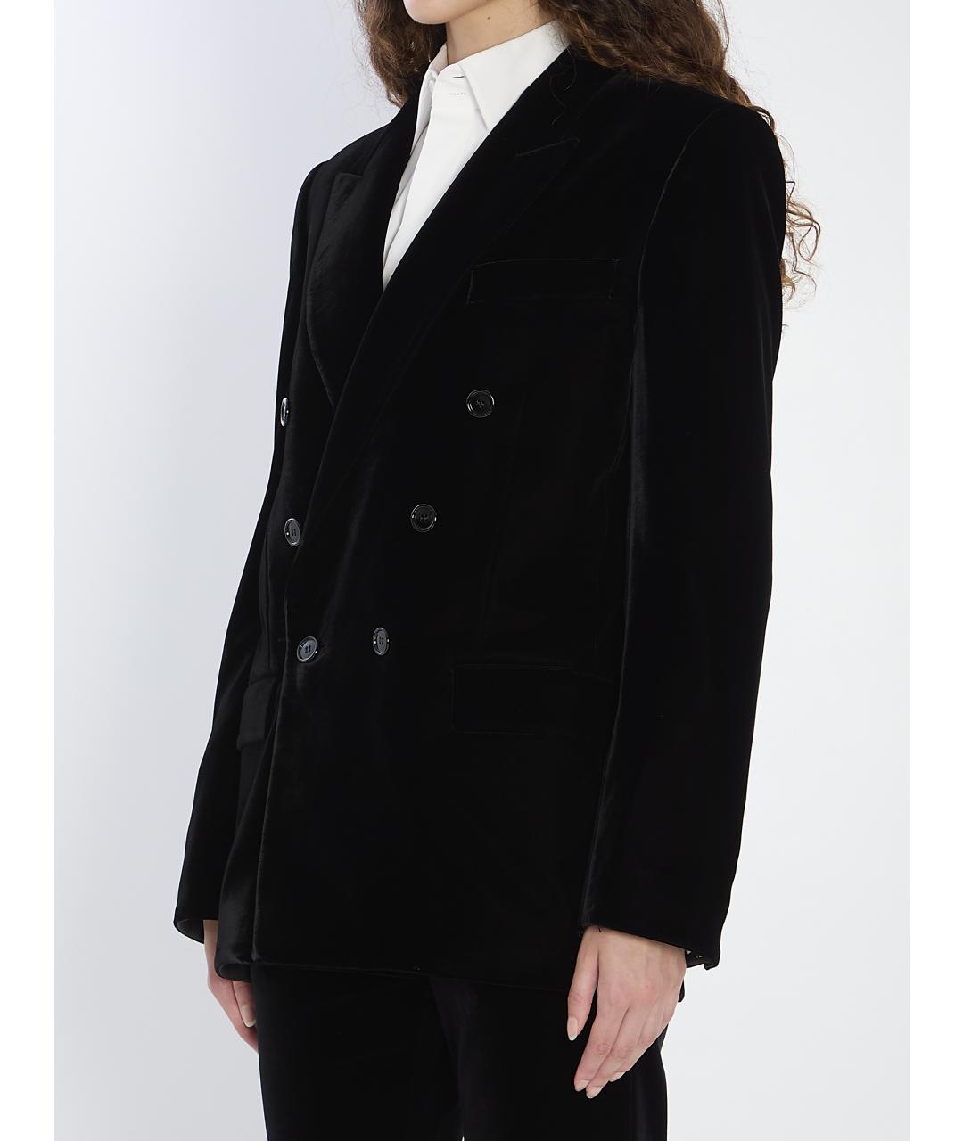 SAINT LAURENT Черный вискозный жакет/пиджак, фото 3