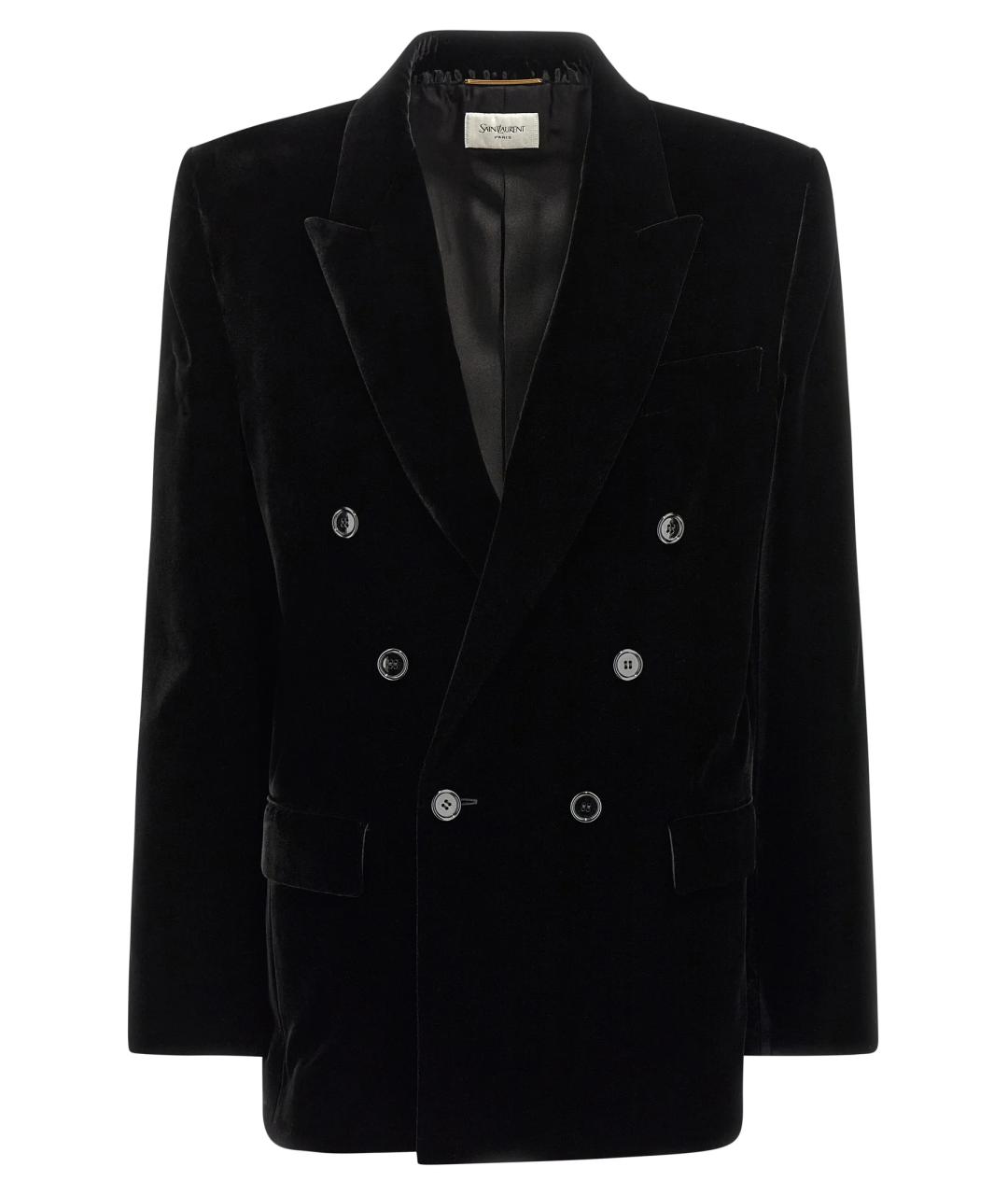SAINT LAURENT Черный вискозный жакет/пиджак, фото 1
