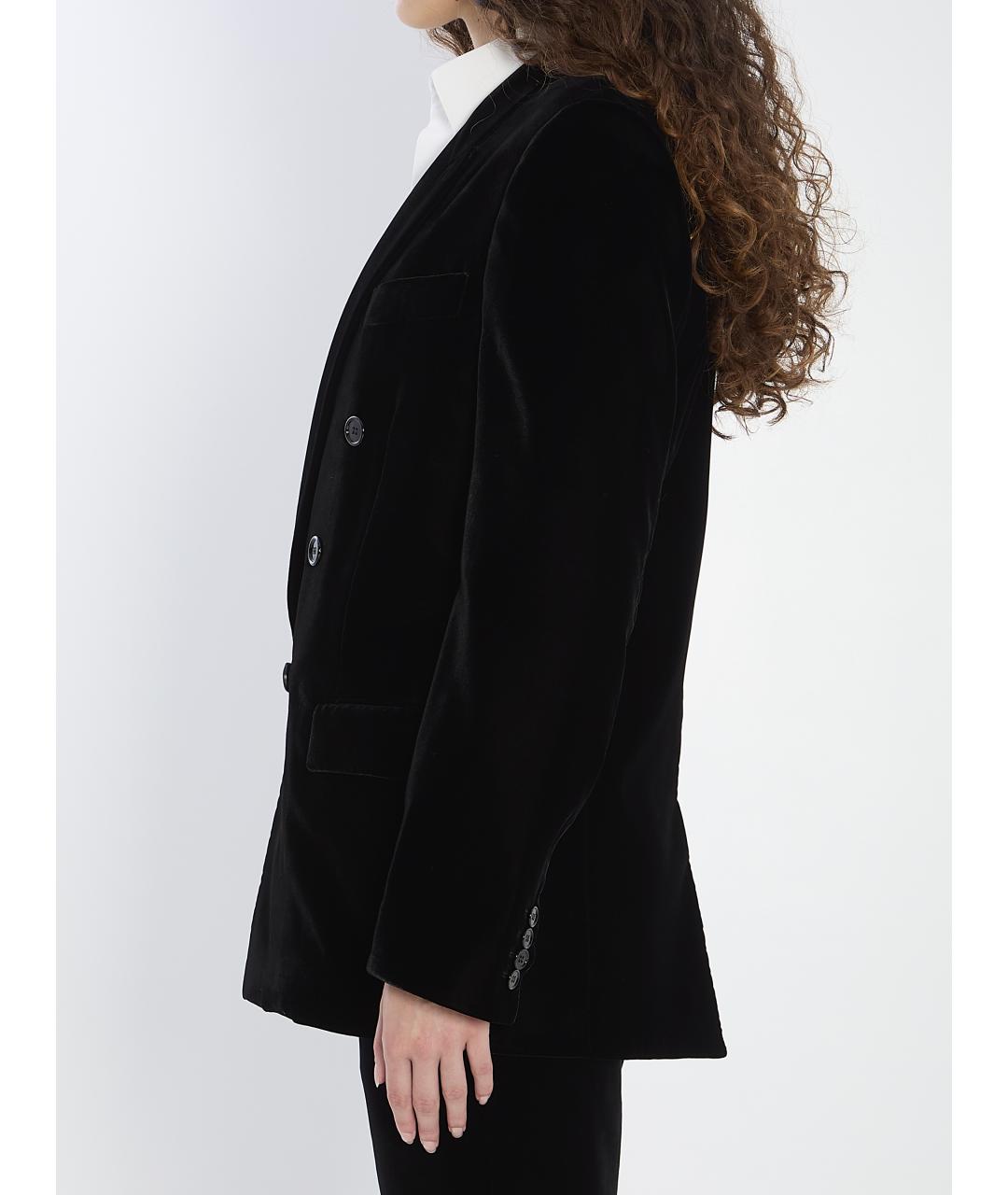 SAINT LAURENT Черный вискозный жакет/пиджак, фото 4