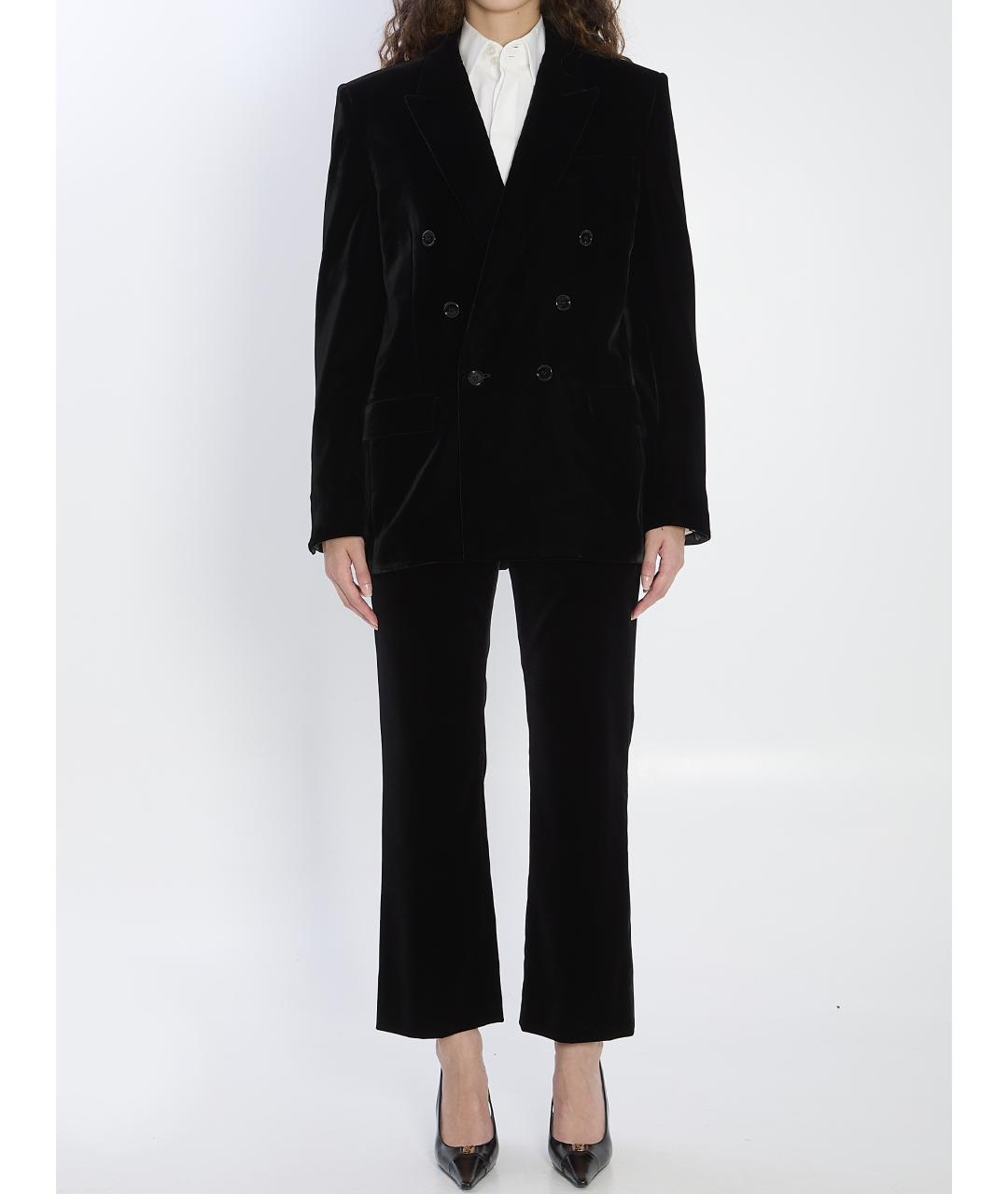 SAINT LAURENT Черный вискозный жакет/пиджак, фото 6