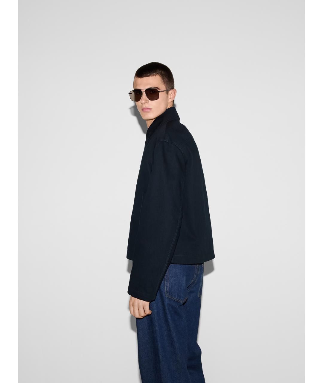 GUCCI Темно-синяя хлопковая куртка, фото 4