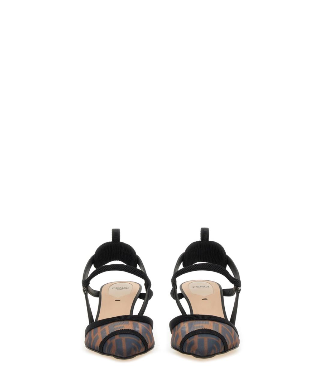 FENDI Коричневые синтетические туфли, фото 4