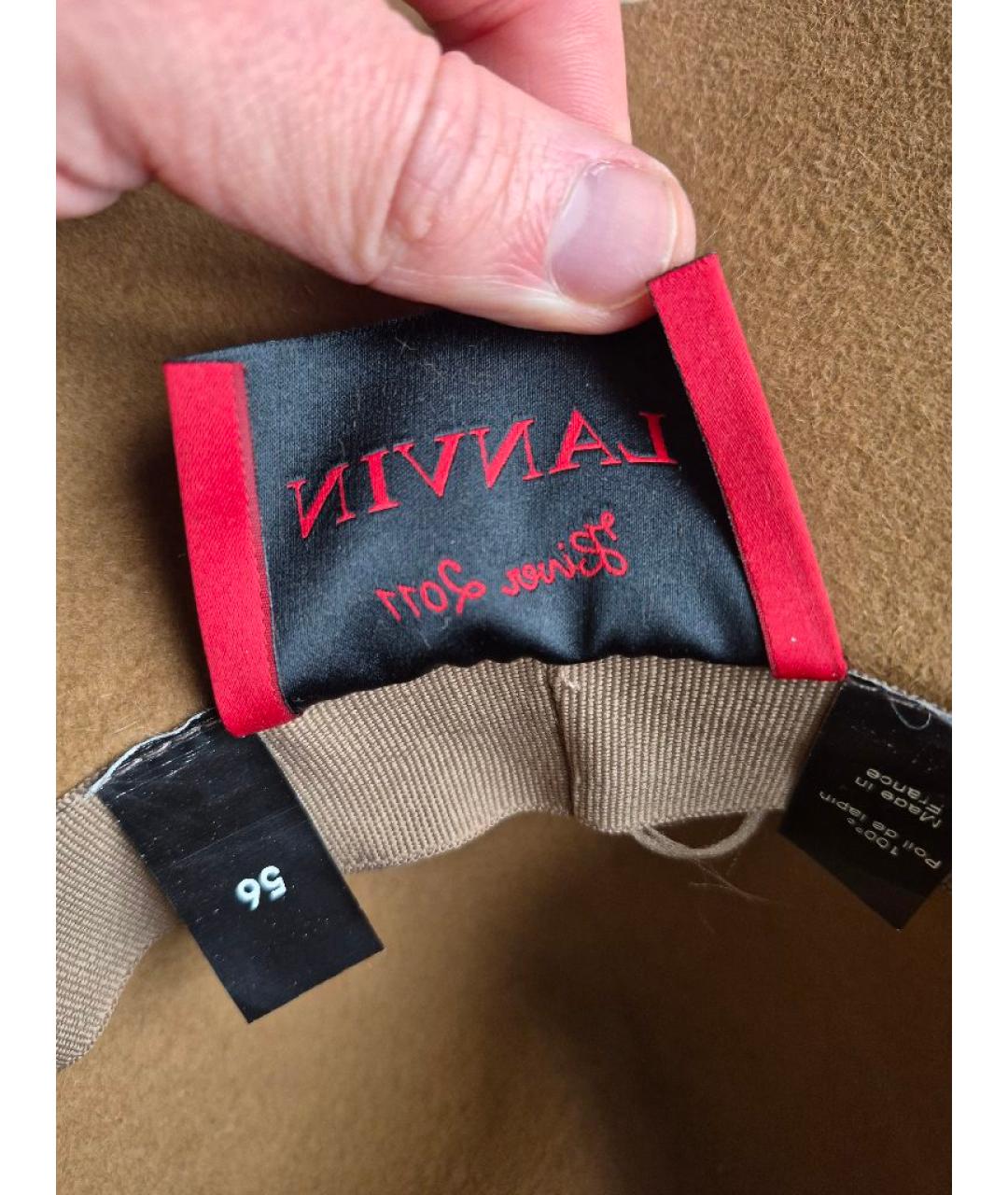 LANVIN Коричневая бархатная шляпа, фото 7