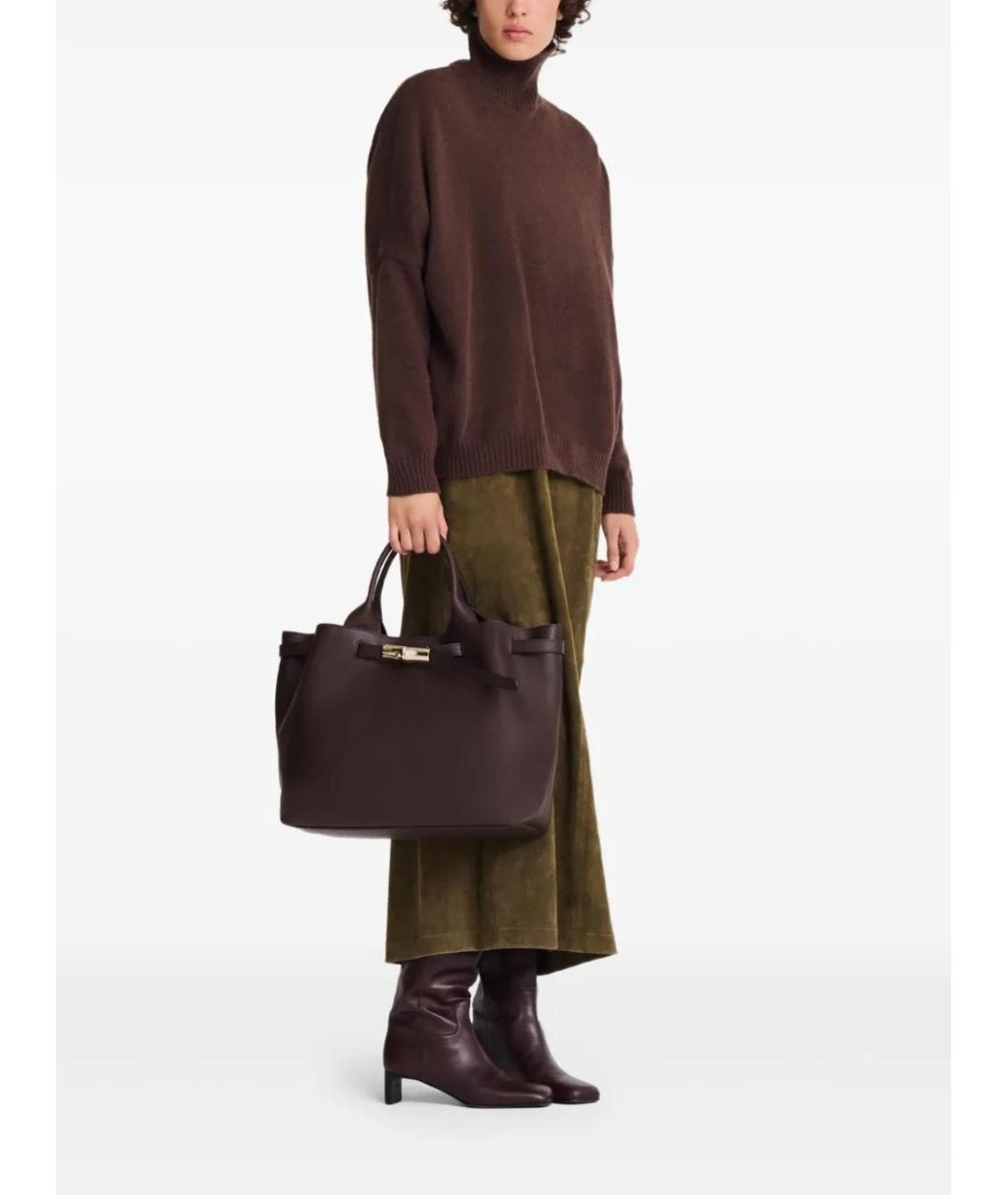 LONGCHAMP Коричневая кожаная сумка тоут, фото 2
