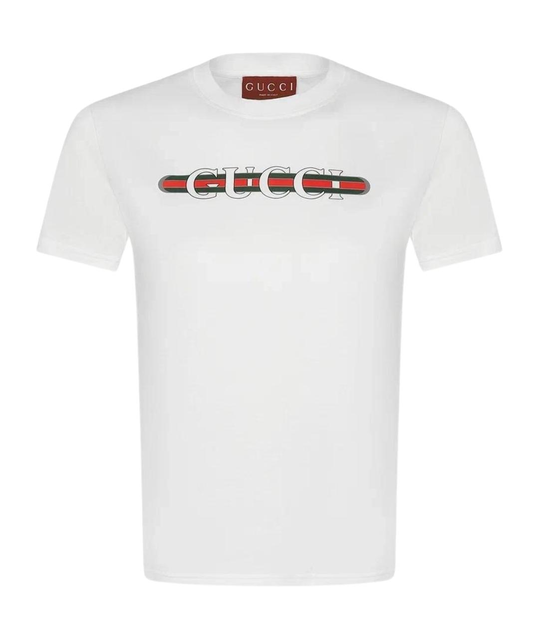 GUCCI Белая хлопковая футболка, фото 1