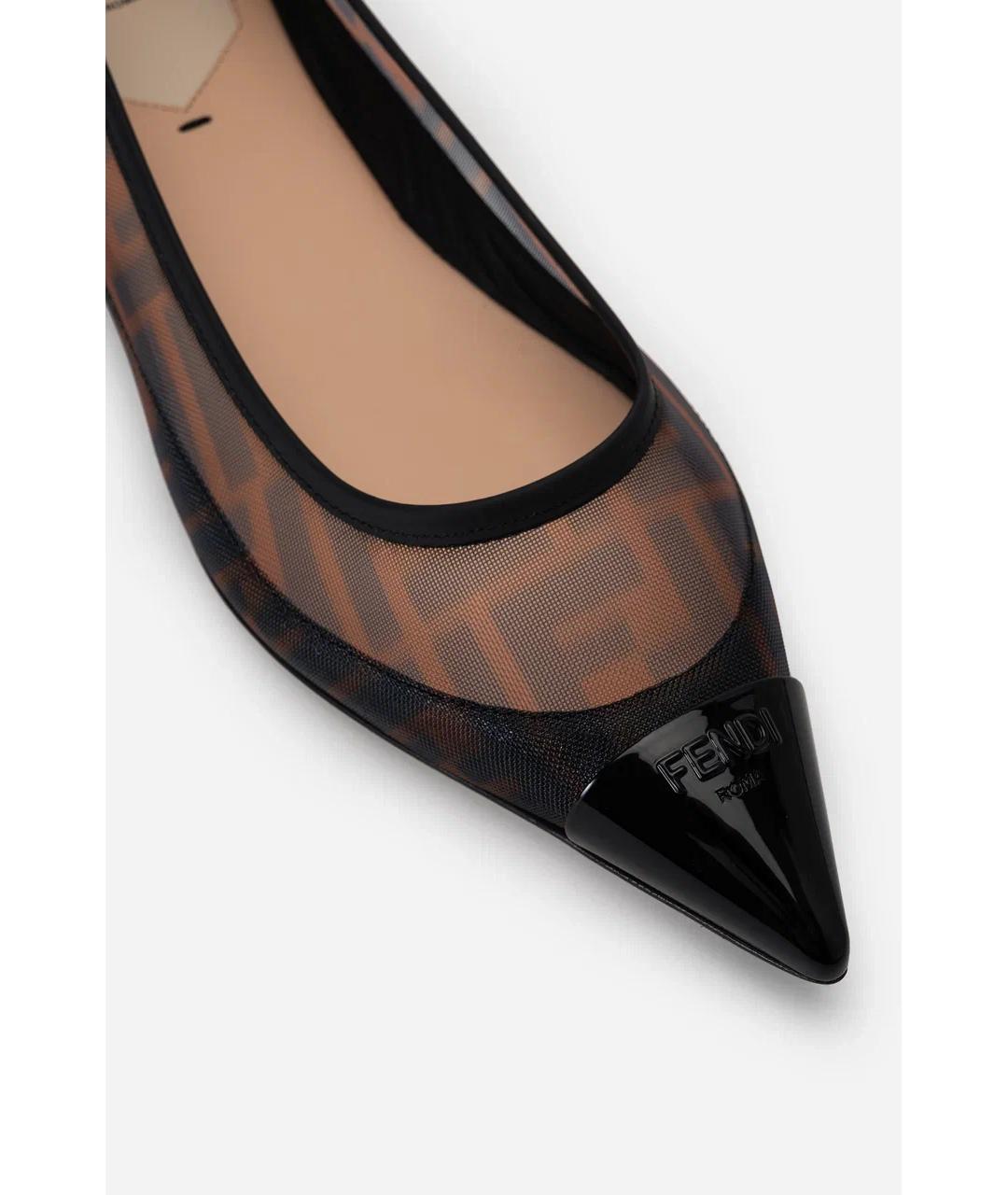 FENDI Черные кожаные балетки, фото 3