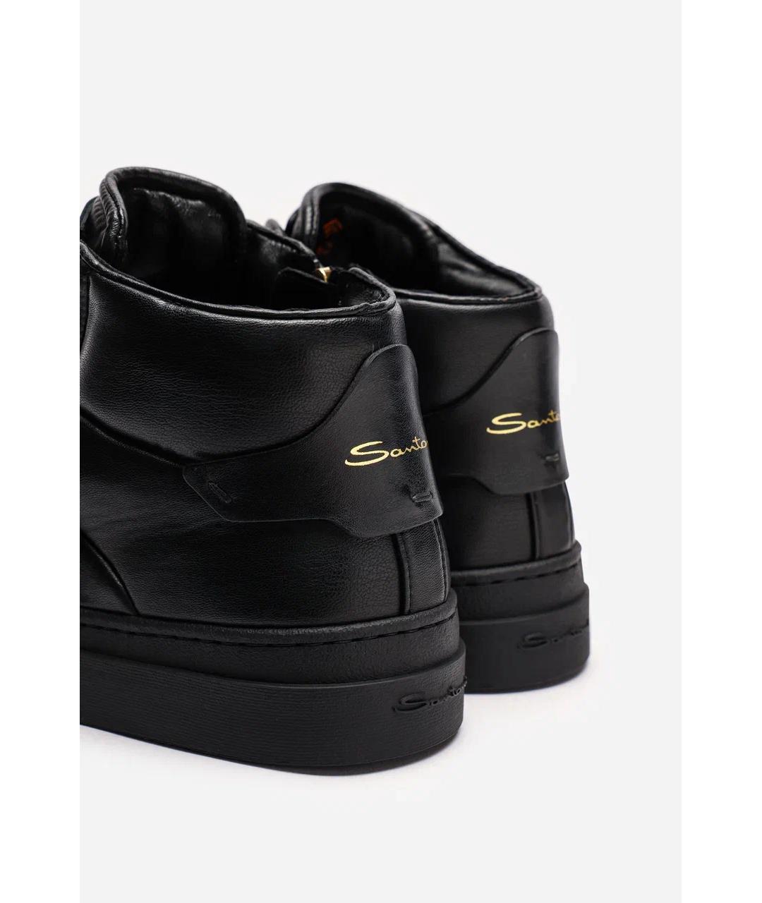 SANTONI Черные кроссовки, фото 4