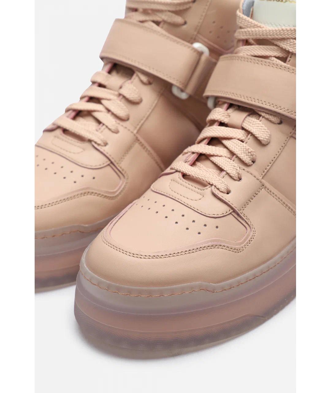 SANTONI Розовые кожаные кроссовки, фото 3