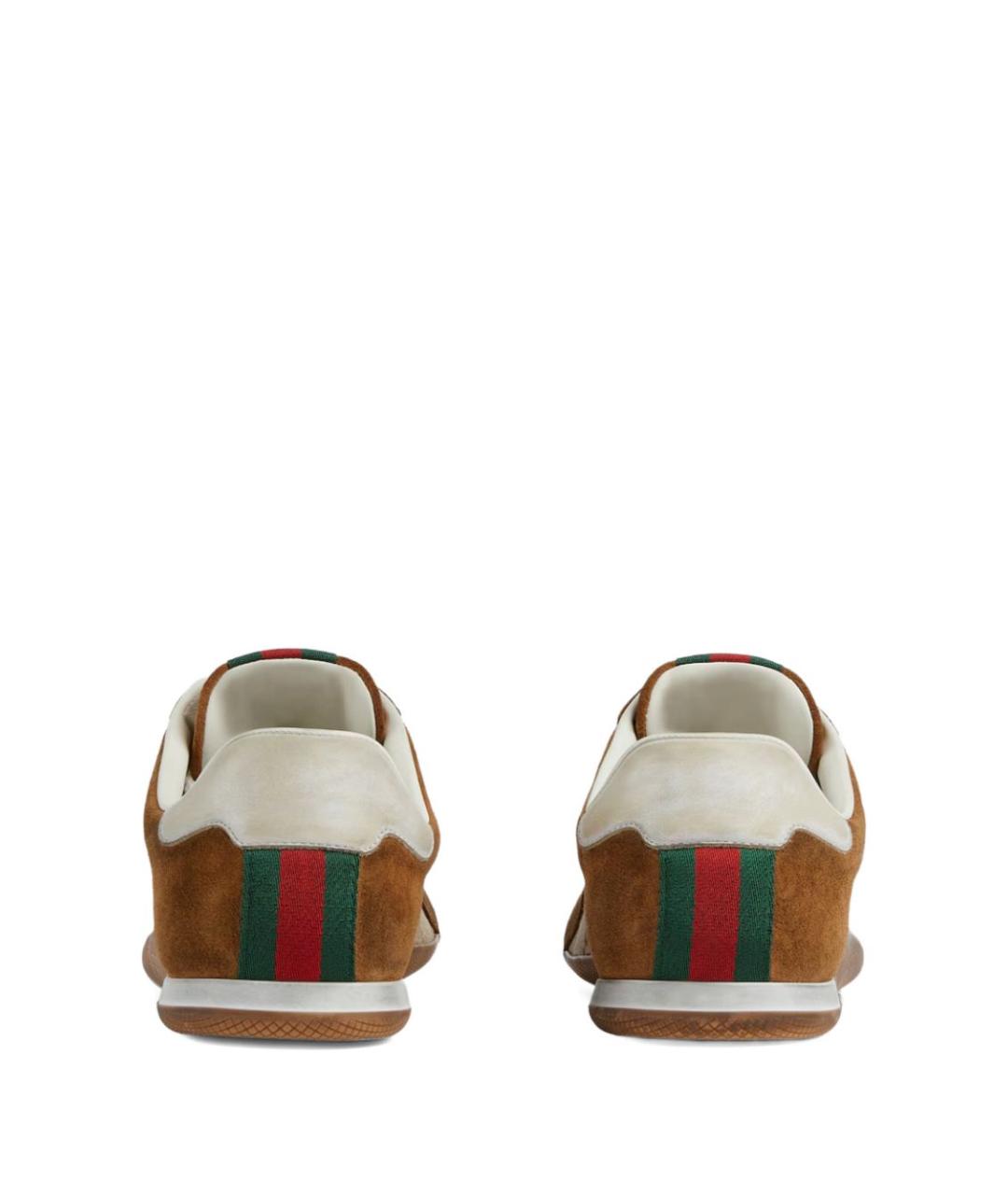 GUCCI Коричневые замшевые низкие кроссовки / кеды, фото 5