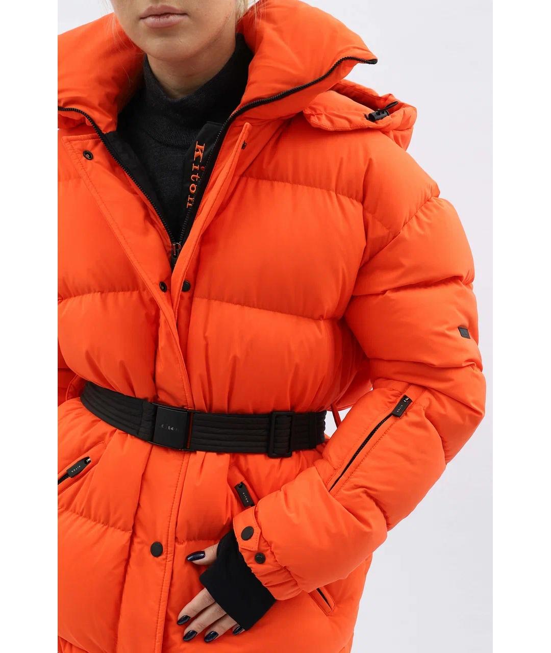 KITON Оранжевый полиэстеровый пуховик, фото 4