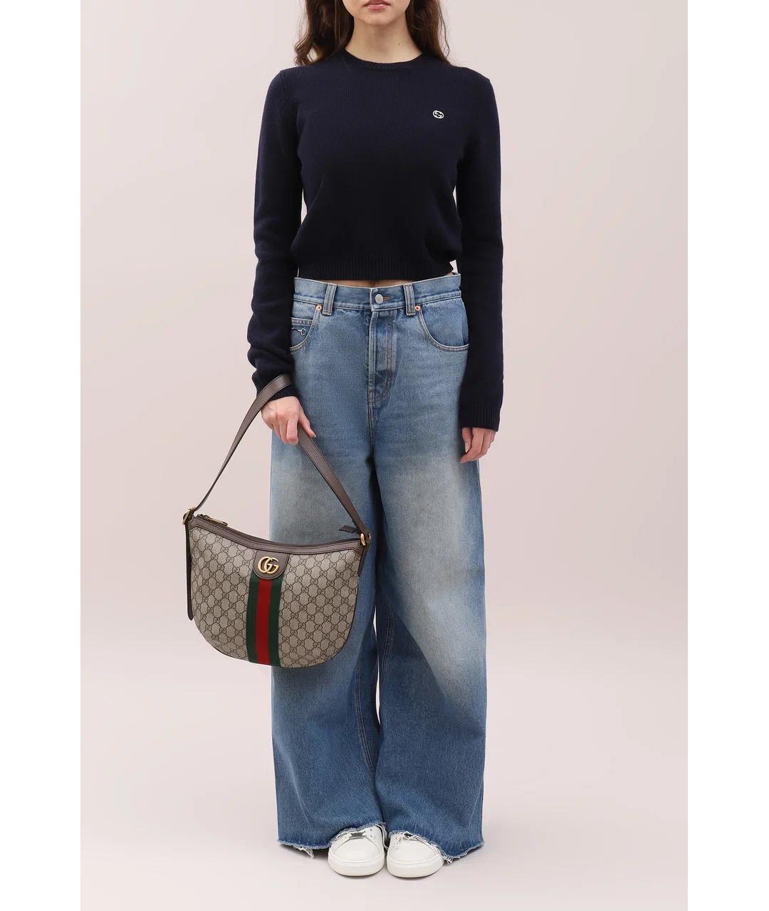 GUCCI Голубые хлопковые прямые джинсы, фото 7