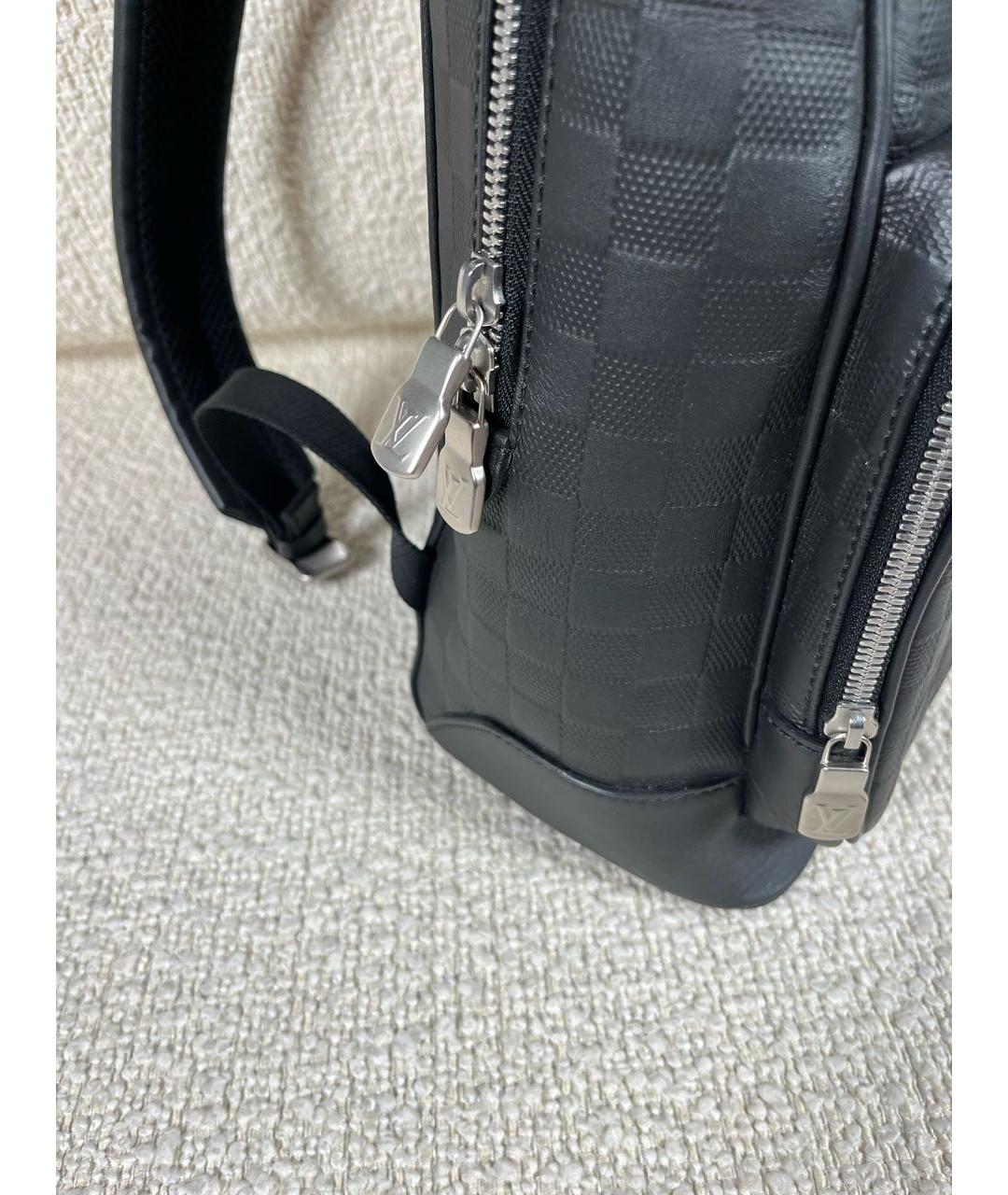 LOUIS VUITTON Черный кожаный рюкзак, фото 7