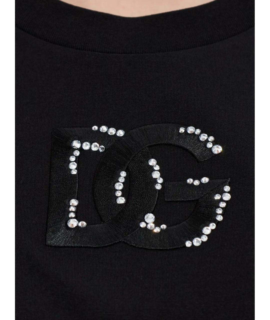 DOLCE&GABBANA Черная хлопковая футболка, фото 4