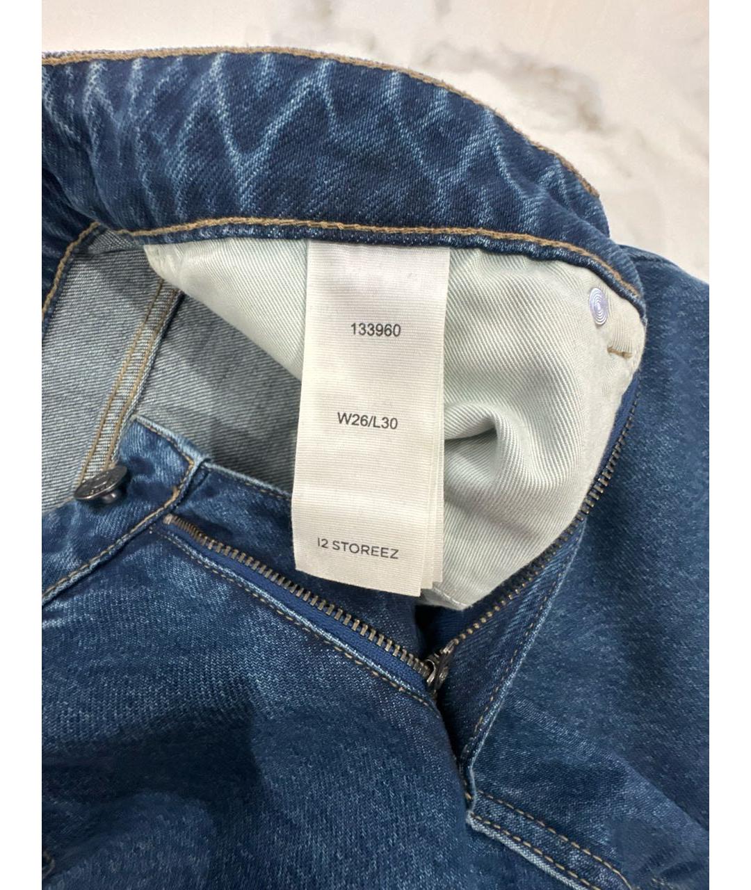 12 STOREEZ Синие хлопковые прямые джинсы, фото 5
