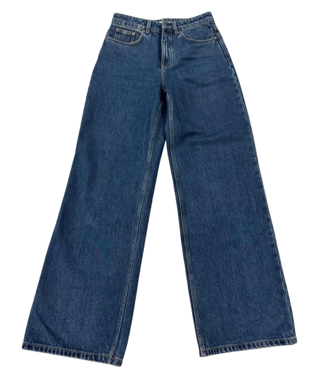 12 STOREEZ Синие хлопковые прямые джинсы, фото 1
