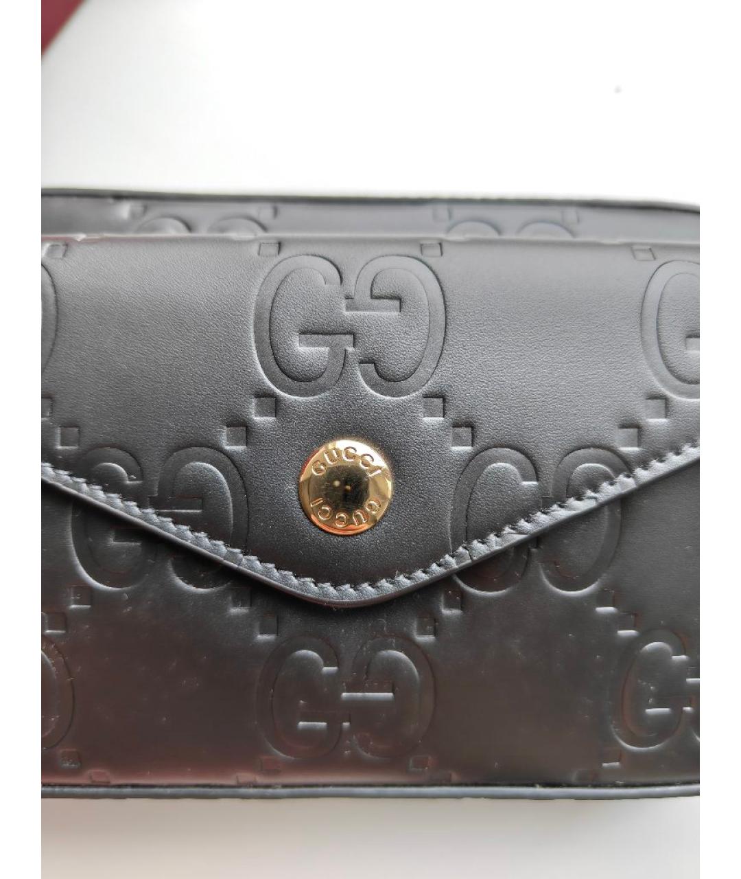 GUCCI Черная кожаная сумка через плечо, фото 5