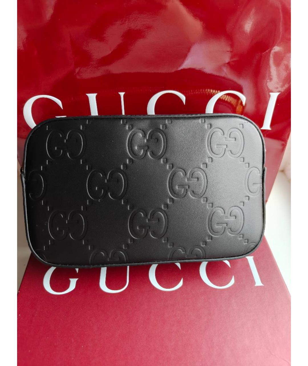 GUCCI Черная кожаная сумка через плечо, фото 4