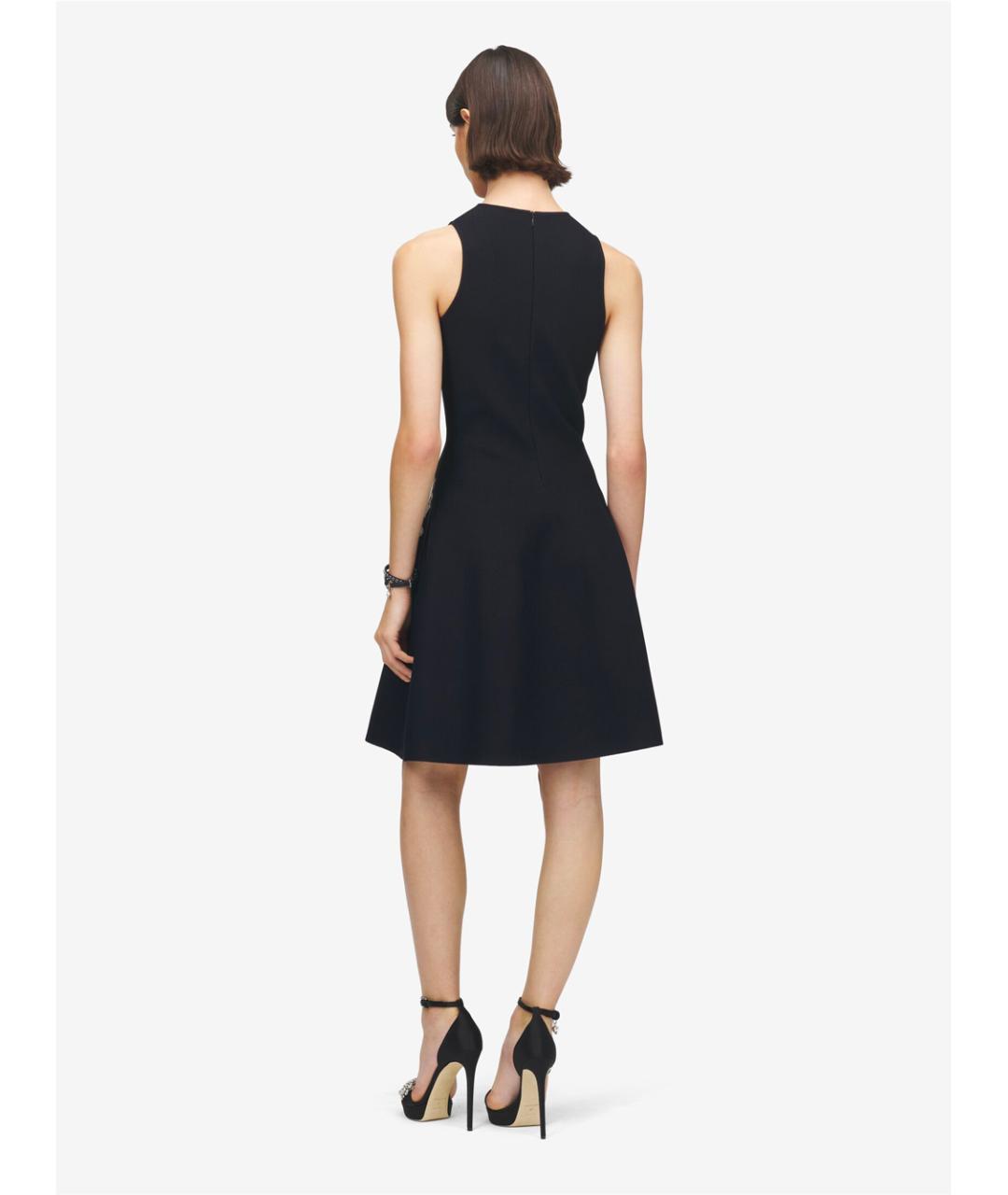 ALEXANDER MCQUEEN Черное вискозное коктейльное платье, фото 3