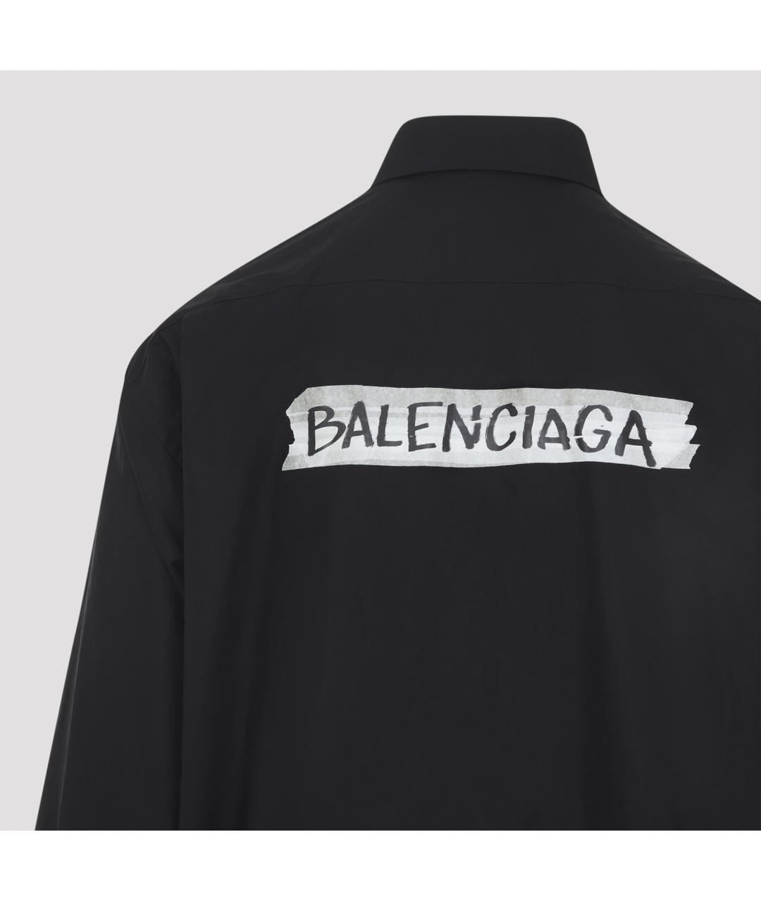 BALENCIAGA Черная хлопковая кэжуал рубашка, фото 5