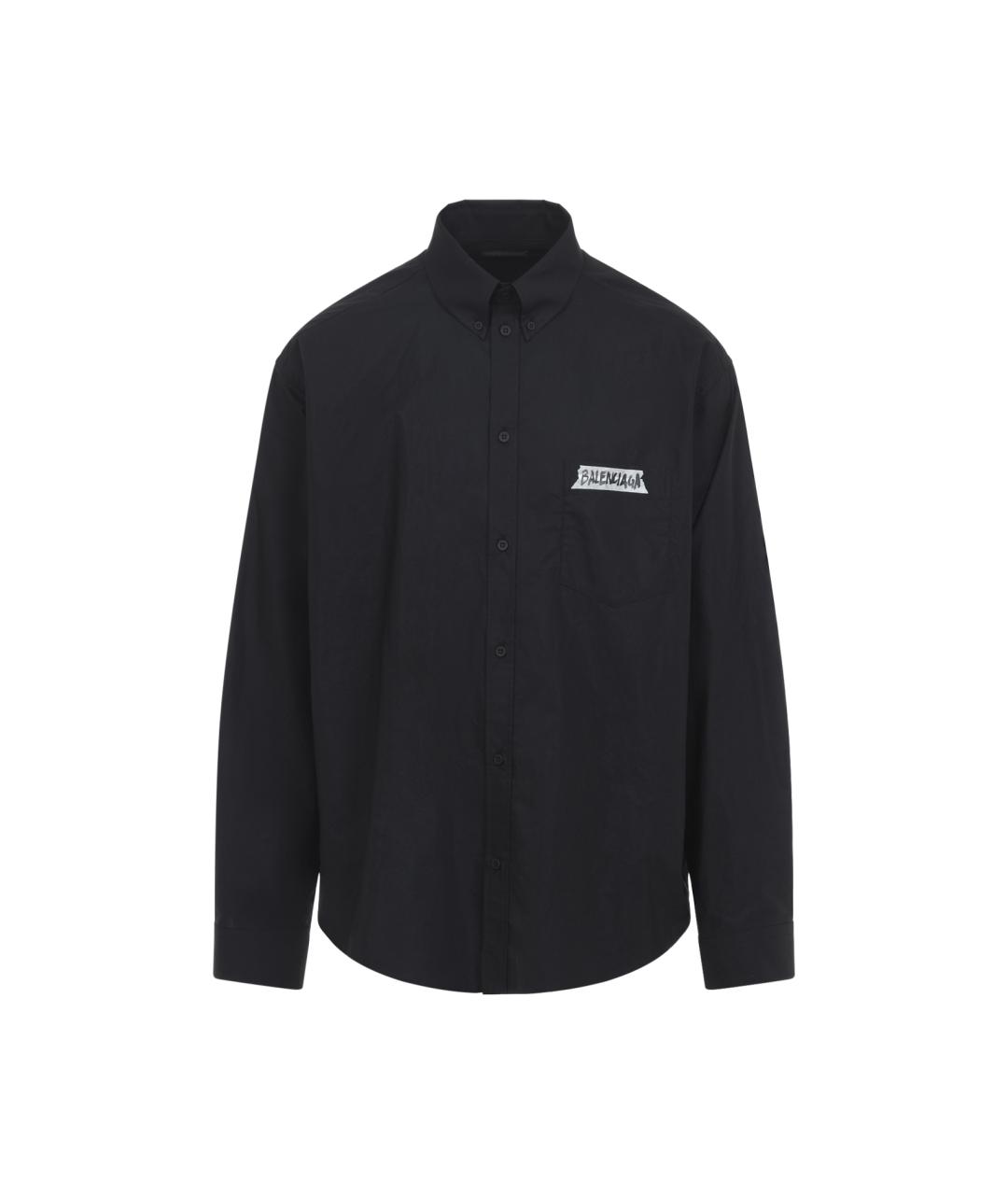 BALENCIAGA Черная хлопковая кэжуал рубашка, фото 1