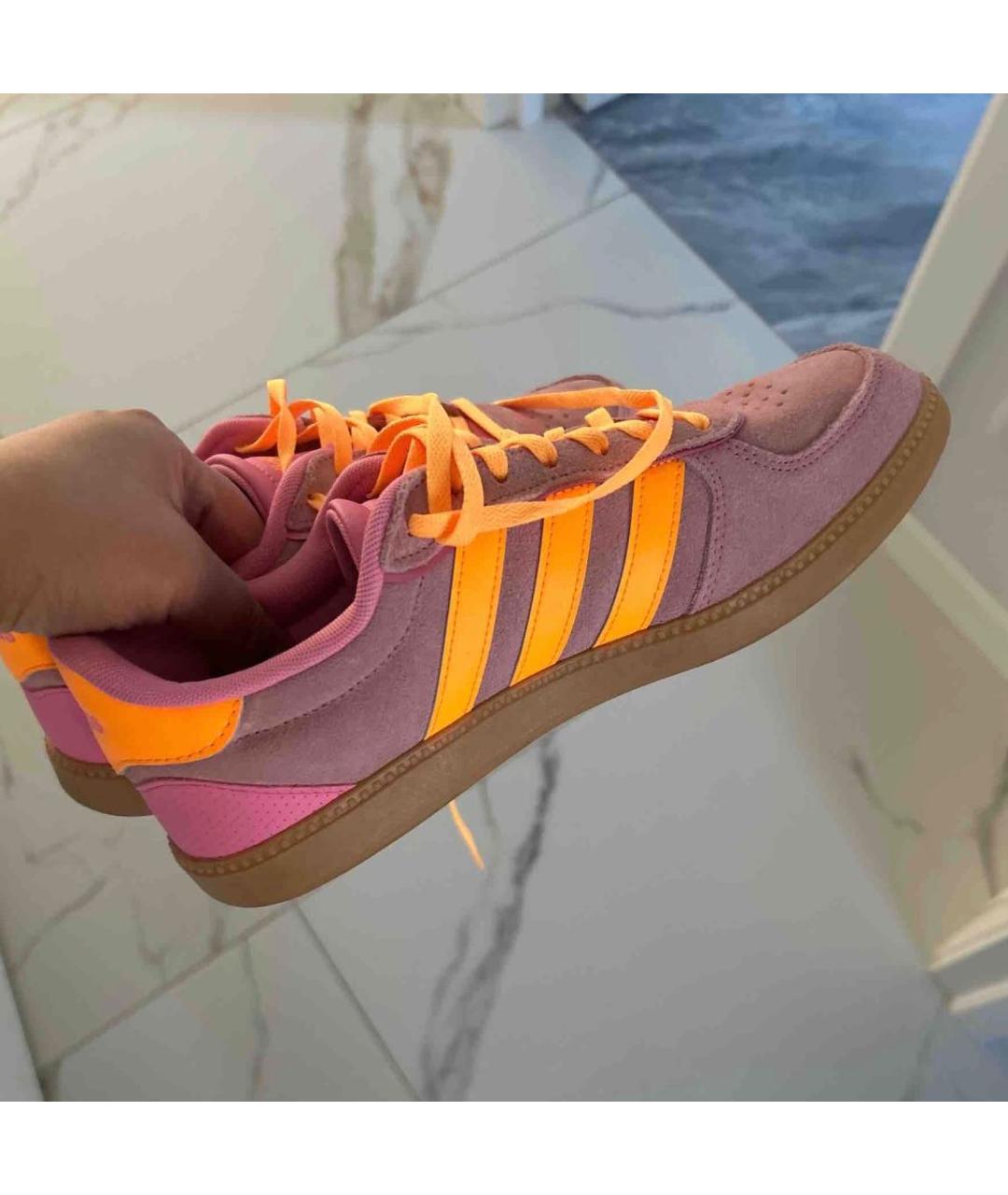 ADIDAS Розовые замшевые кроссовки, фото 4