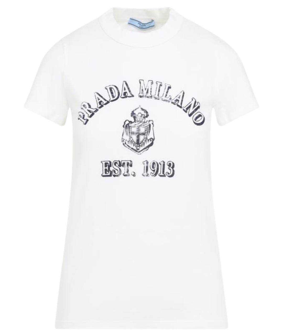PRADA Белая хлопковая футболка, фото 1